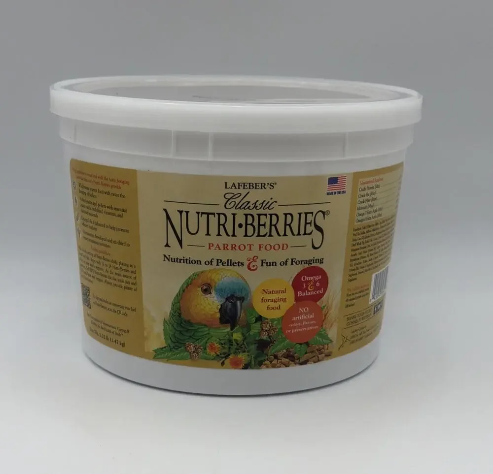 LAFEBER'S Classic Nutri-Berries Parrot Food Pet Bird Food, for Parrots, 3.25 lb